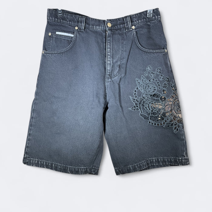 Keanu Floral Embroidery Stone Black