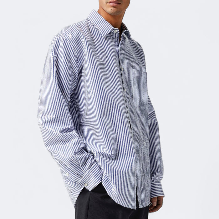 Eytys Otis Spark Blue Stripe Shirt