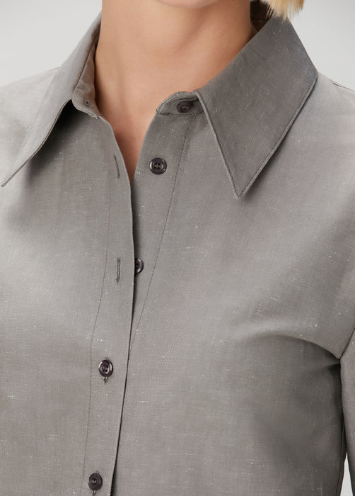 Lean linen cotton shirt light grey