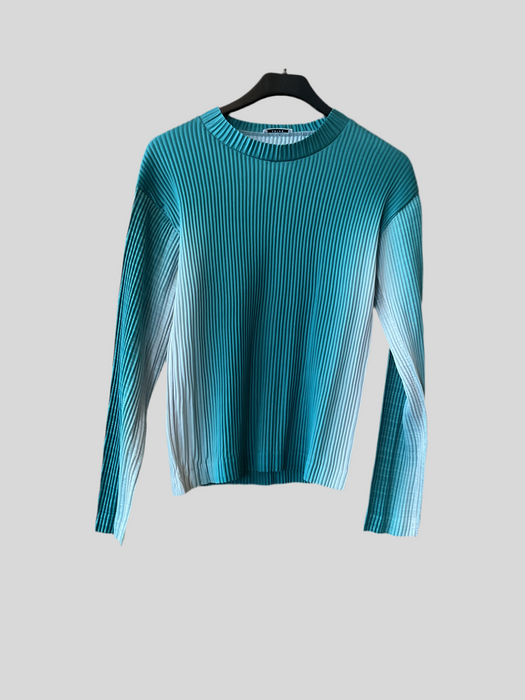 Gradient Green Pleated Top