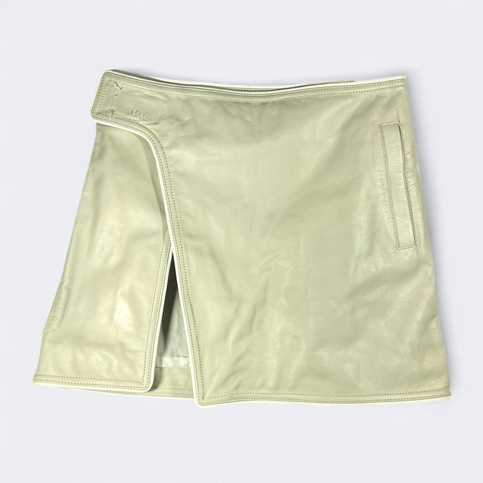 Vegan Leather Skirt Beige
