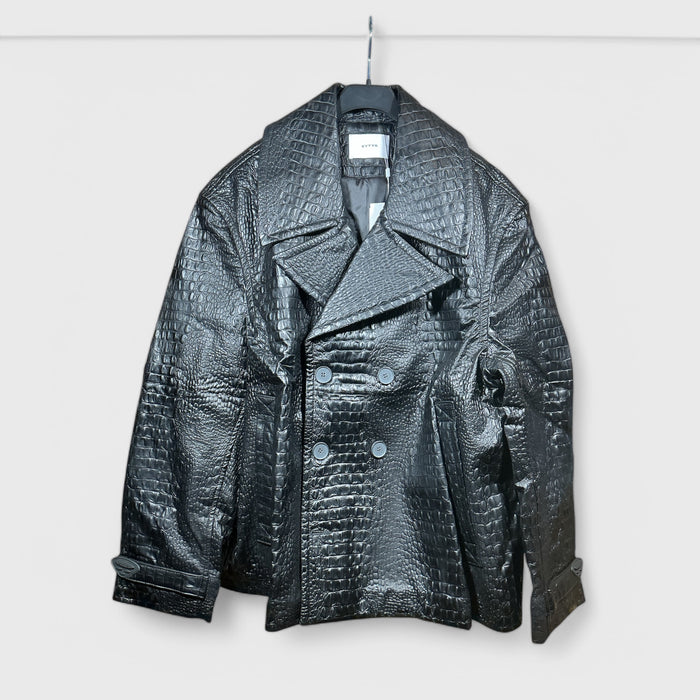 Ryker Black Croco Leather Jacket