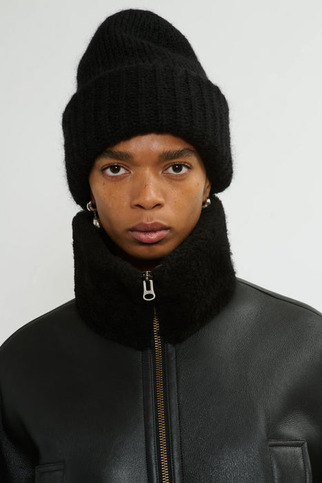 Mohair beanie black