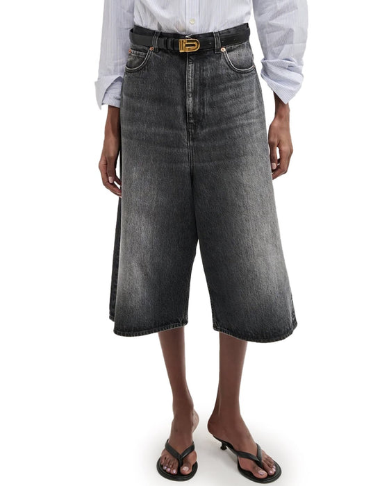 Baggy Denim Shorts Black