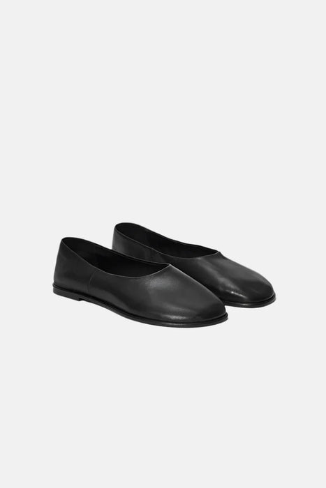 Leather Ballerinas Black