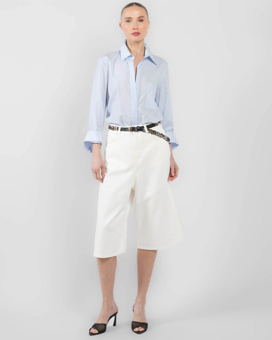 Baggy Denim Shorts White