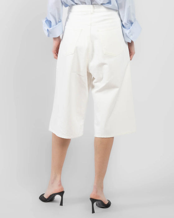 Baggy Denim Shorts White