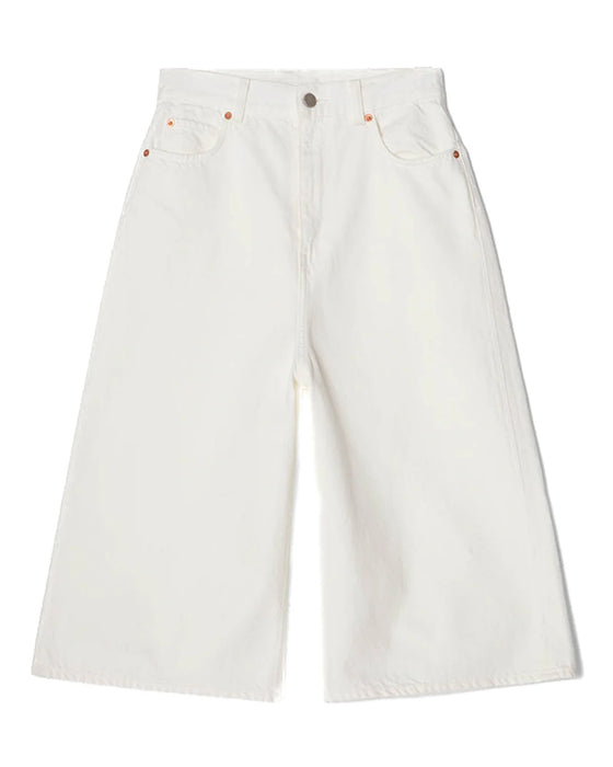 Baggy Denim Shorts White