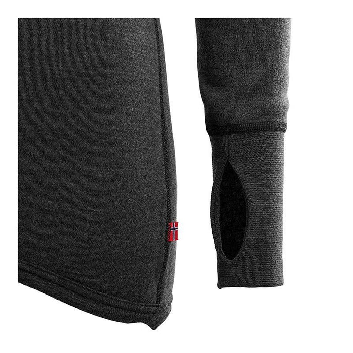 DoubleWool Polo w/zip - Marengo, Jet Black - Dam - Vindpinad