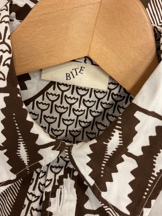 Printed cotton shirtdress