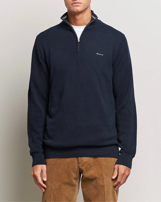 Cotton Pique Half Zip