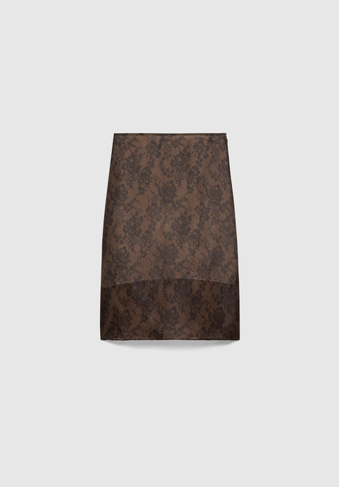 Lace Print Organza Skirt