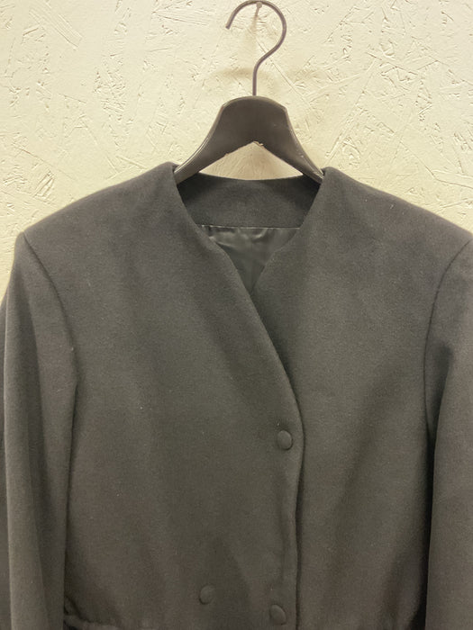 Black Coat with Drawstring