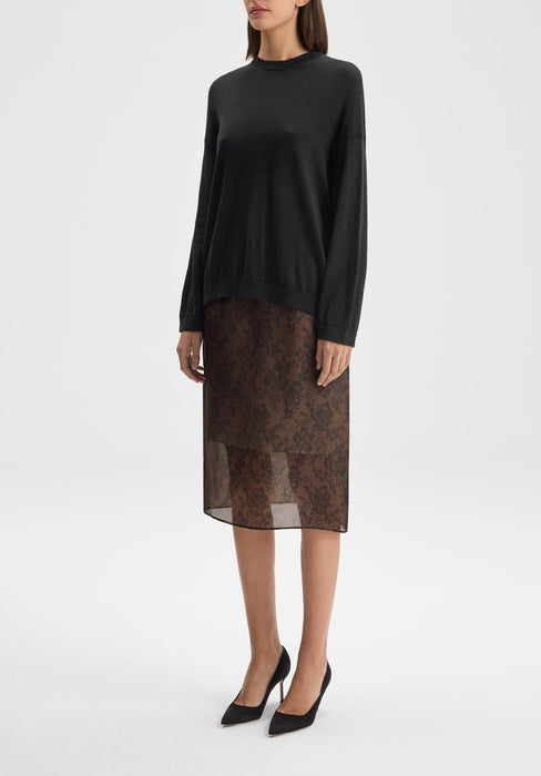 Lace Print Organza Skirt