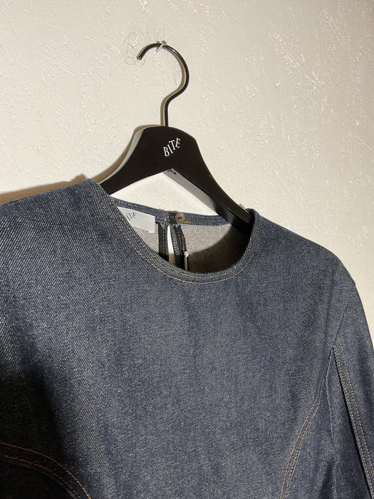 Curved Denim Top