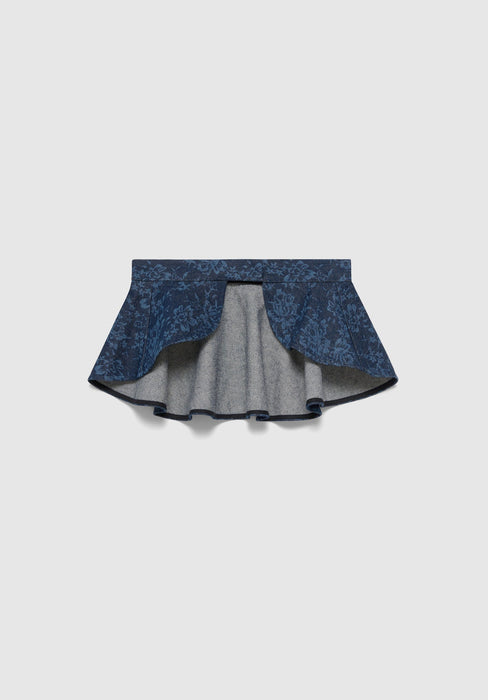 Lace Print Denim Petal Belt