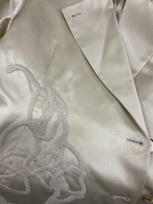 Silk/Cotton Suit Jacket with Embroidery.