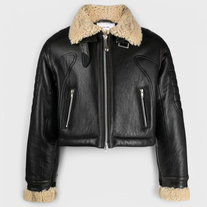 Patti Leather and Shearling Jacket