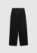 A pair of black straight-leg trousers with a tailored fit, featuring a mid-rise waistband with belt loops and a clean, minimalist design, displayed against a plain background.