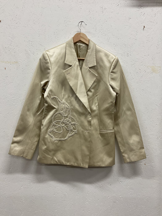 Silk/Cotton Suit Jacket with Embroidery.