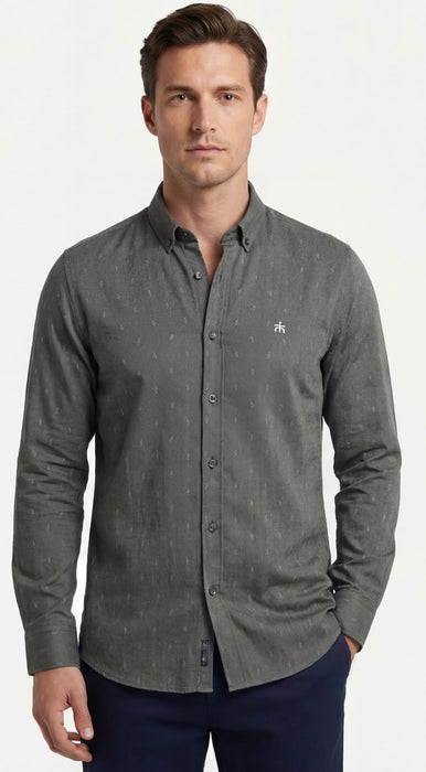 Patterned Shirt Dark Grey
