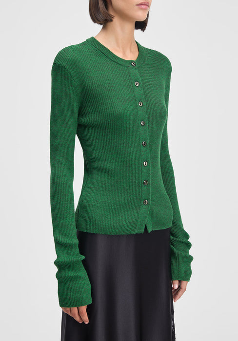 Slim Merino Rib Knit Cardigan