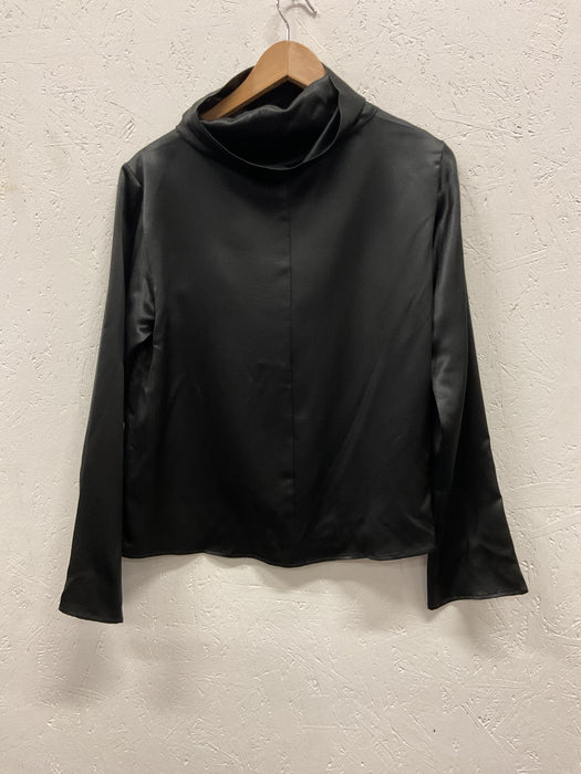 Silk Top with Wide Collar