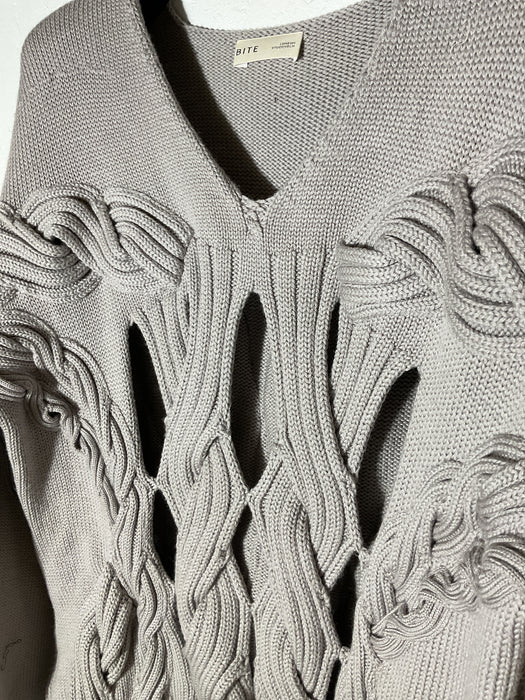 Knitted Cut Out Cable Wool Sweater