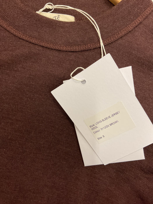 Dark Brown long-sleeve Jersey Wool