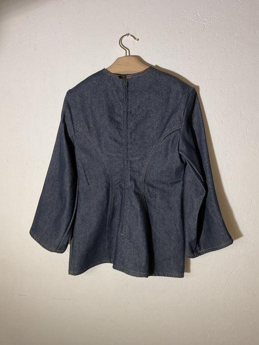 Curved Denim Top