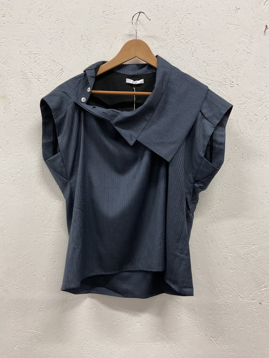 Wool/cotton Blouse with Collar