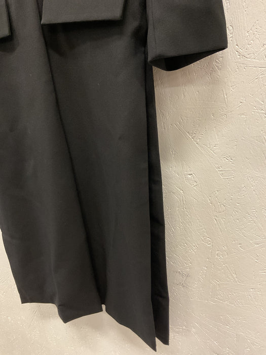 Long Wool Coat with Side Slits