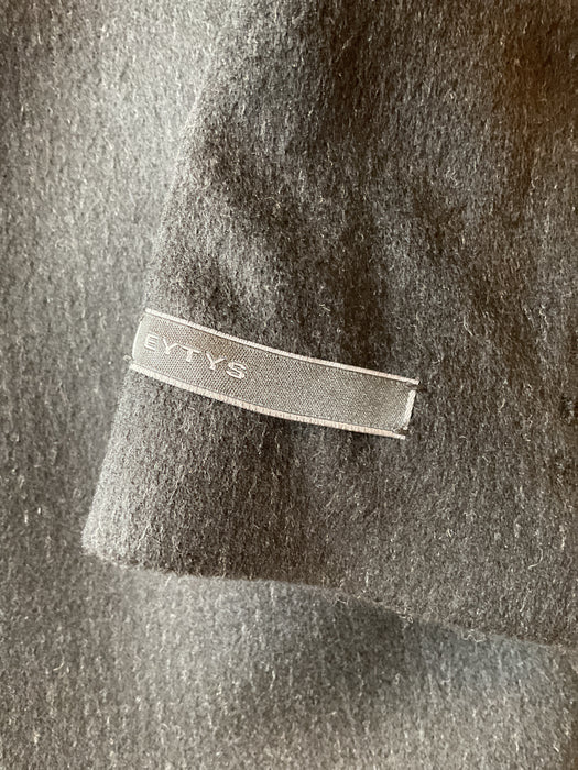 Black Wool Jacket With Faded Stripes