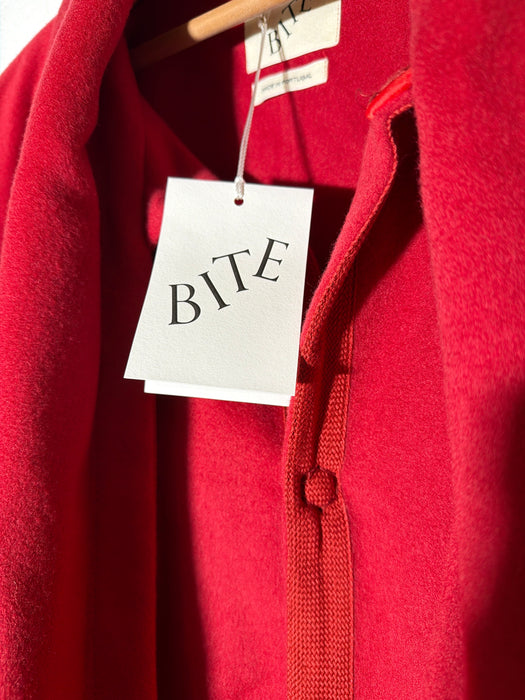 Oversized Red Tape Coat