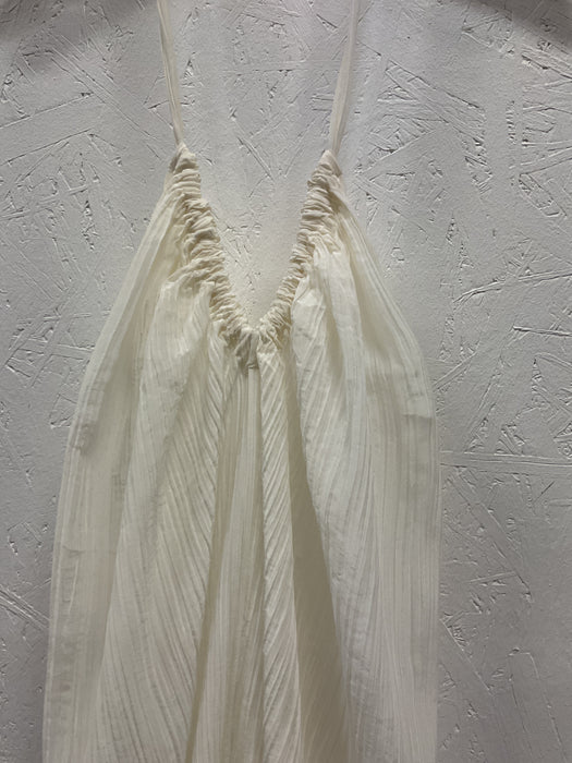 Halterneck Cotton/Silk Crepe Dress
