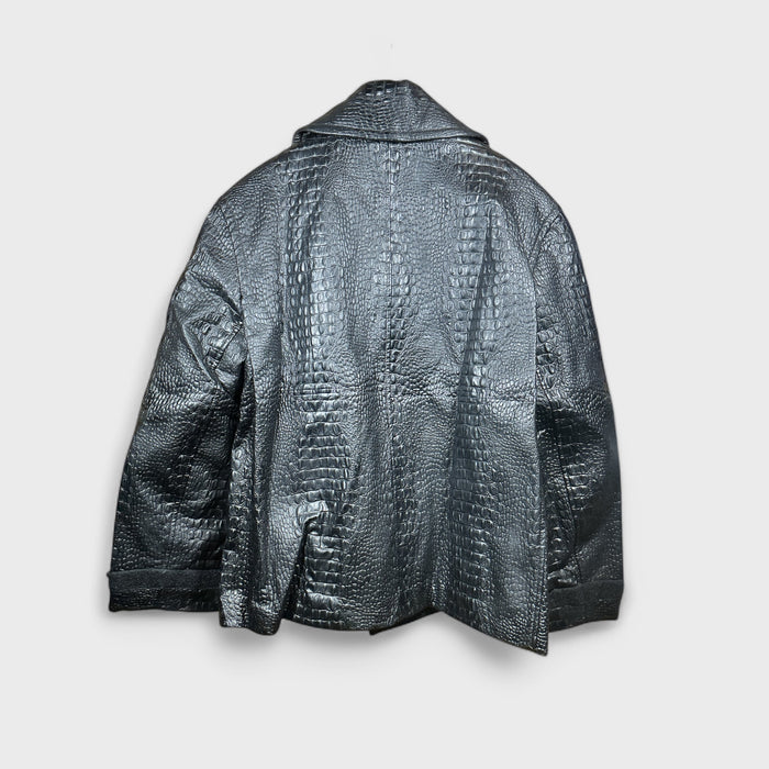 Ryker Black Croco Leather Jacket