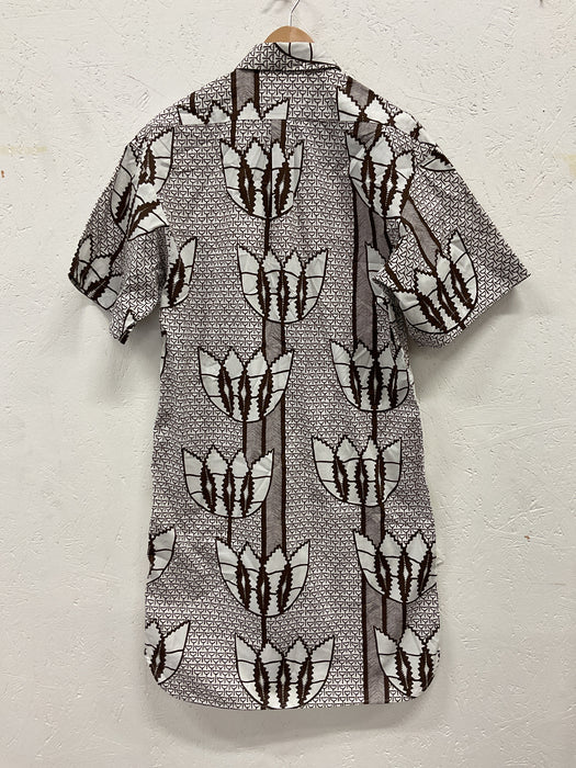 Printed cotton shirtdress