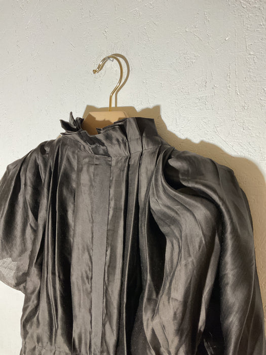 Backless Peasant Silk Top
