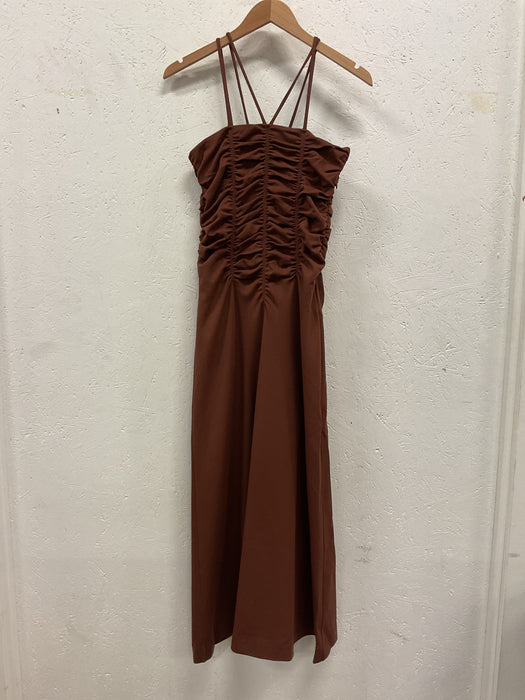 Brown Ruched Dress