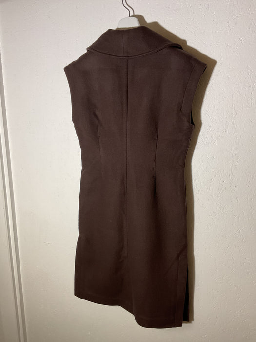Brown Fitted Vest Coat