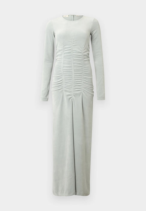 Round-neck Velvet Ruche Dress
