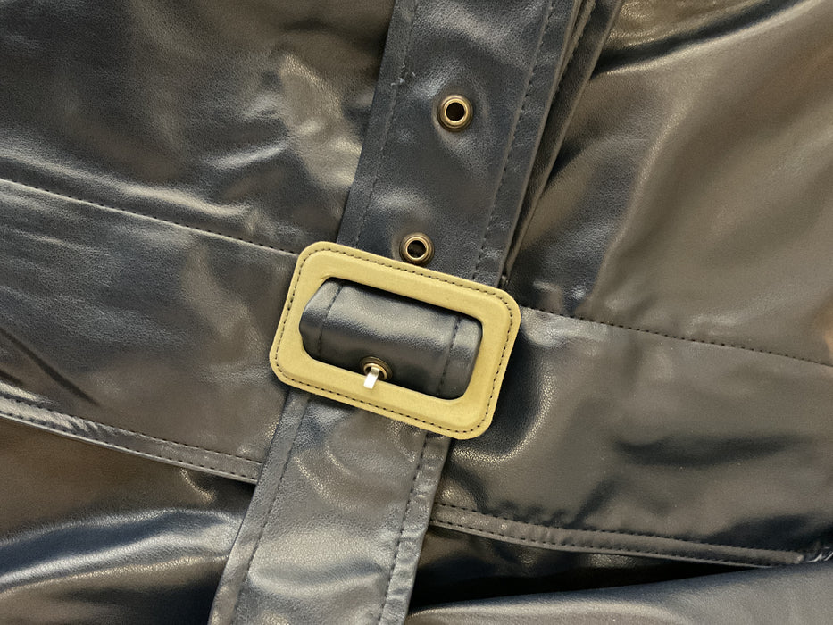 Vegan Leather Mid Coat