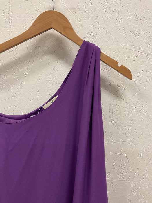 Purple Viscose Oneshoulder Dress