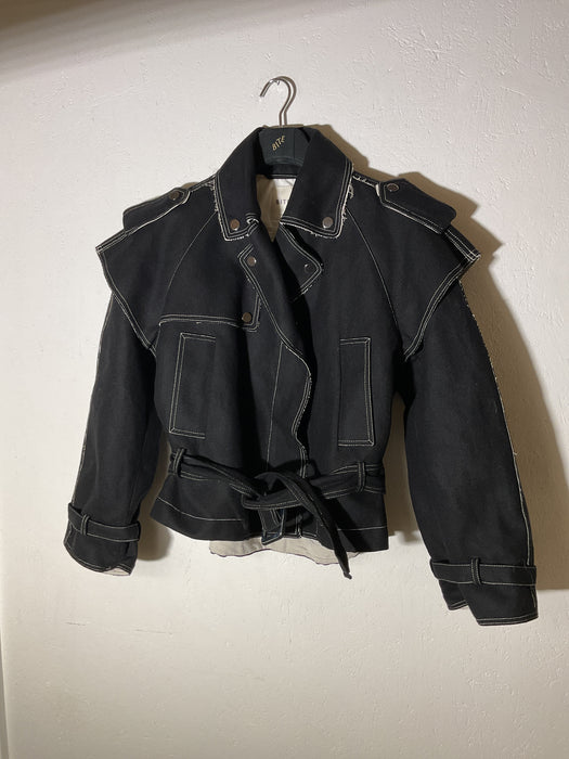 Biker Trench Black Jacket
