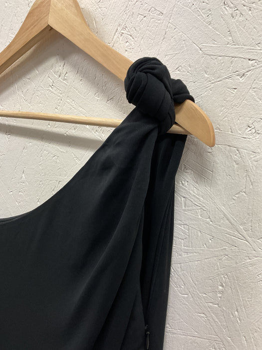 Black Viscose Oneshoulder Dress