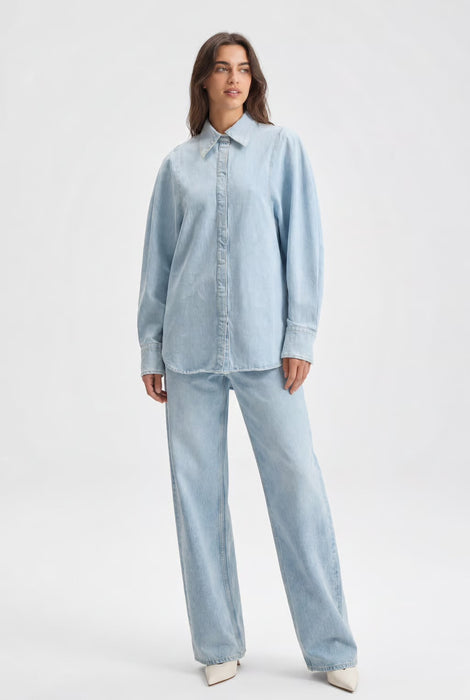 Sculpted Sleeve Denim Shirt