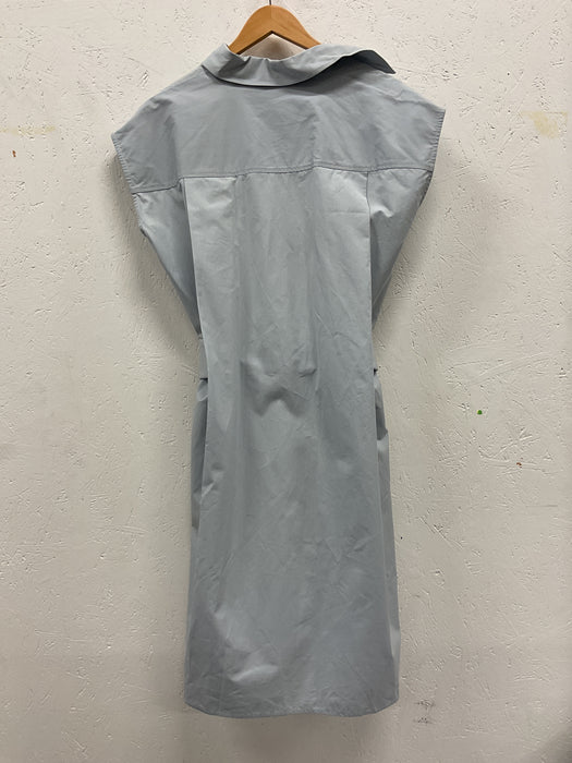 Sleeveless Cotton Shirtdress with Belt