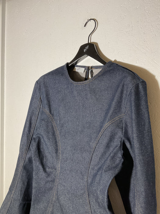 Curved Denim Top