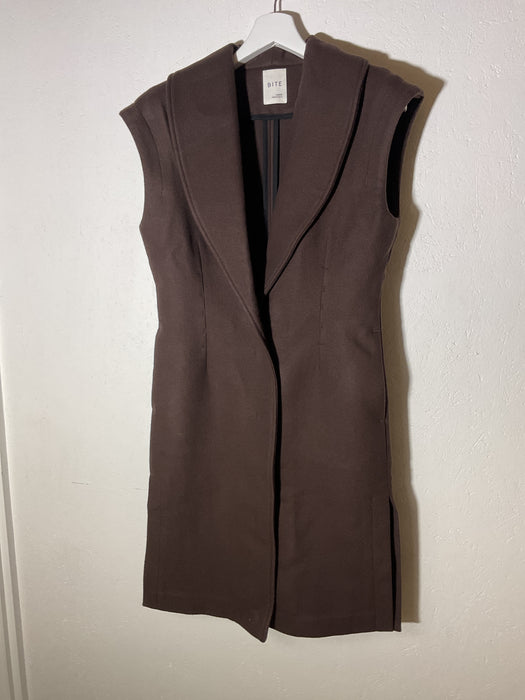 Brown Fitted Vest Coat