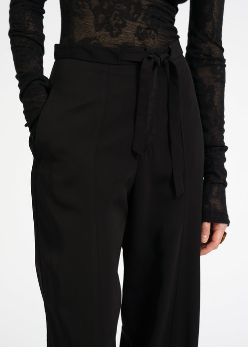 Evening Belted Satin Trouser